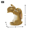 Playful Mom and Baby Bunny Figurine Brown