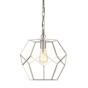 Hanover Harriet Pendant in Chrome Hanging Light Fixture for Bedroom, Living Room, Hallway, Entryway, Kitchen, Nursery 1 Light Hardwire or Plug-in Swag Options