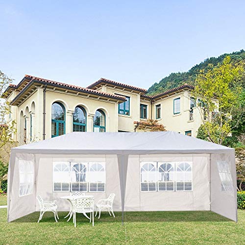 10 X 20 Ft. Outdoor Wedding Party Tent with 4 Walls White Polyester Includes Carry Bag