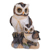 4" h Owl with Baby Standing On Tree Trunk Statue Wild Animal Decoration Figurine Multi Color Polyresin