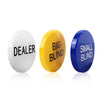 Set of 3 Small Blind Big Dealer Puck Buttons. Texas Hold'em Poker Accessories Button