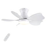 30 in Small Kids's Ceiling Fan Lighting with Remote Control for Children's Room White Modern Contemporary Bulbs Included