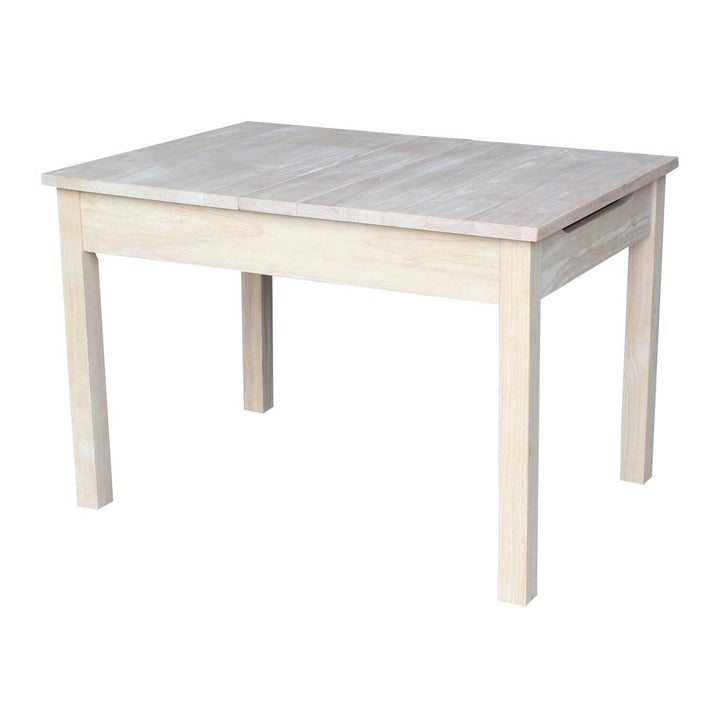 Unfinished Children's Table with Lift-top Storage Traditional Rectangle Wood Only