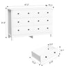 White Dresser for Bedroom Modern 6 Drawer Kids Room Wide Chest of with