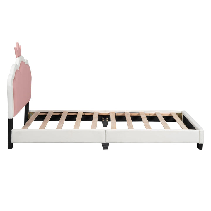 Twin Size Bed Kids Pink Mid-Century Modern Contemporary