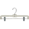 Clear Plastic Kids Bottom Hanger Box of Small 12 Inch Pant Hangers with Degree Chrome Swivel Hook