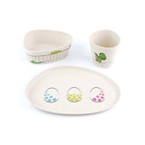 Peterson Housewares BF0263018S-044 3 Piece Kids Dinnerware Bamboo Fiber Set, Dinosaur