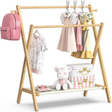 Small Clothes Rack for Toddler Pets 17.32" d X 31.1" w 41.33" h White Wood Finish