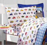 Construction Trucks Police Cars Tractors Boys Twin Comforter Set (5