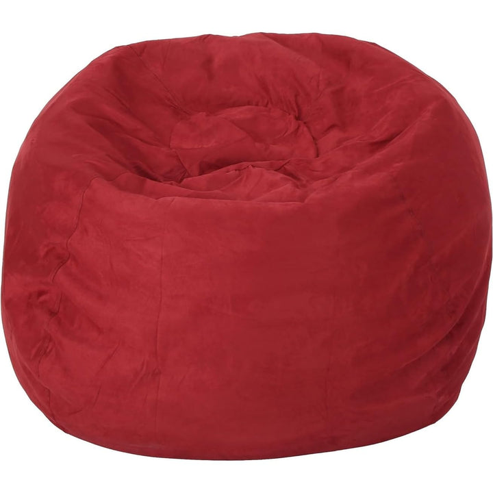 Comfortable Bean Bag Chair for Kids and Adults with Removable Microsuede Cover Red Modern Contemporary Microfiber Handmade