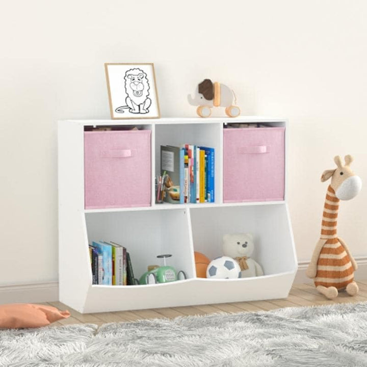 Kids Bookcase with ollapsible Fabric Drawers hildren's Toy Storage