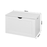 White Lift Top Entryway Storage Cabinet with 2 Safety Hinge Wooden Toy