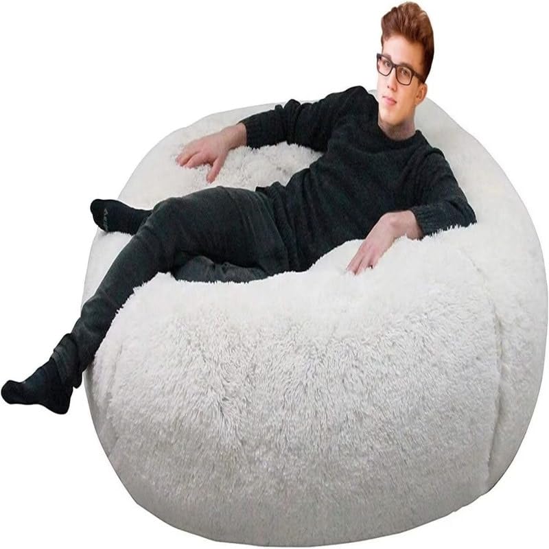 Bean Bag Chairs (Cover Only) 4ft White Traditional