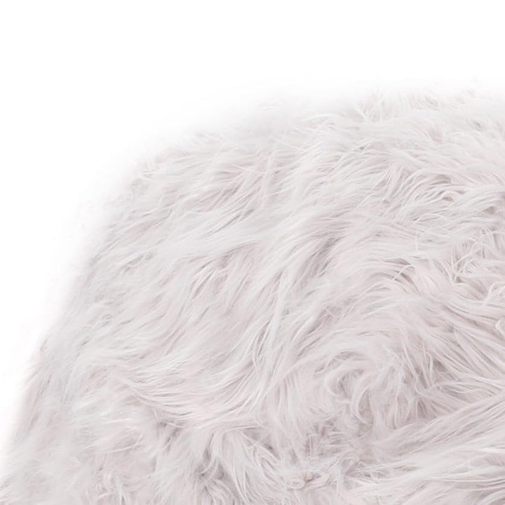5 Foot Rounded Fur Bean Bag Tan Modern Contemporary