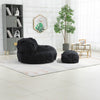 Comfort Lounger Footstool High Back Chair Fur Lazy Sofa Bean Bag Couch