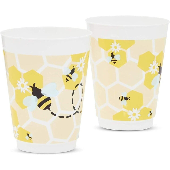 16-Pack Reusable Plastic Bumble Bee Baby Shower Party Cups Multi