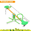 Degree Rotation Outdoor Kids Spinning Seesaw Sit and Spin Green