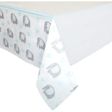 3-Pack Blue Elephant Baby Shower Tablecloth Multi Color Animal