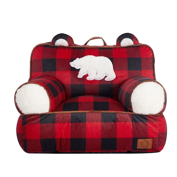 Dearfoams and Buffalo Check Sherpa Plush Bean Bag Chair with