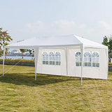 10 X 20 Ft. Outdoor Wedding Party Tent with 4 Walls White Polyester