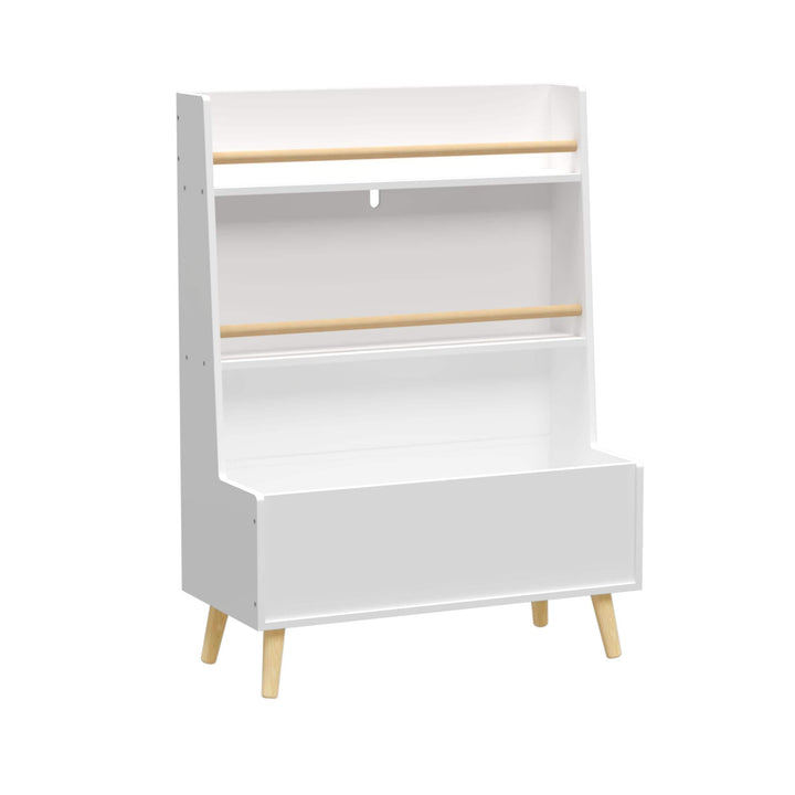 Kids Bookshelf 12.6 * 26.7 * 36.6inch White Classic Wood Washed