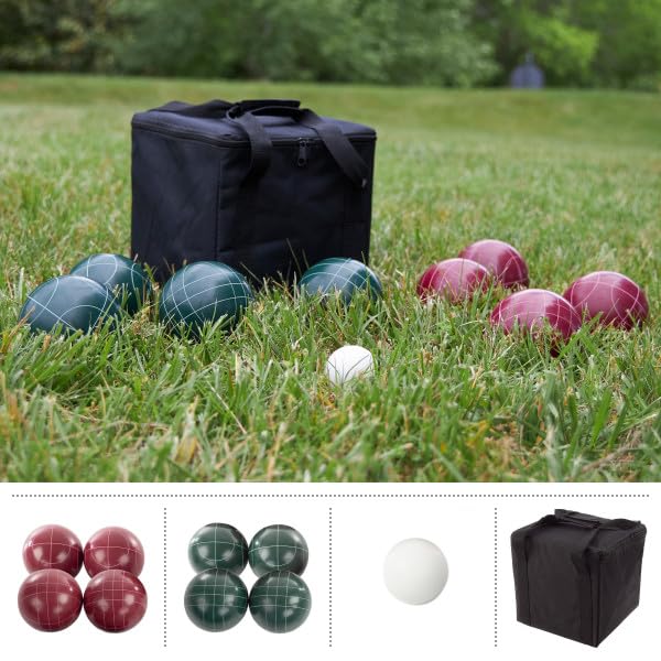 Bocce Ball Set Regulation Size - Lawn Game for Backyard or Beach -