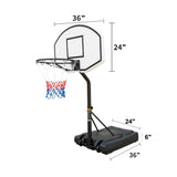 Portable Basketball Hoop 3.1ft to 4.7ft Height-Adjustable System