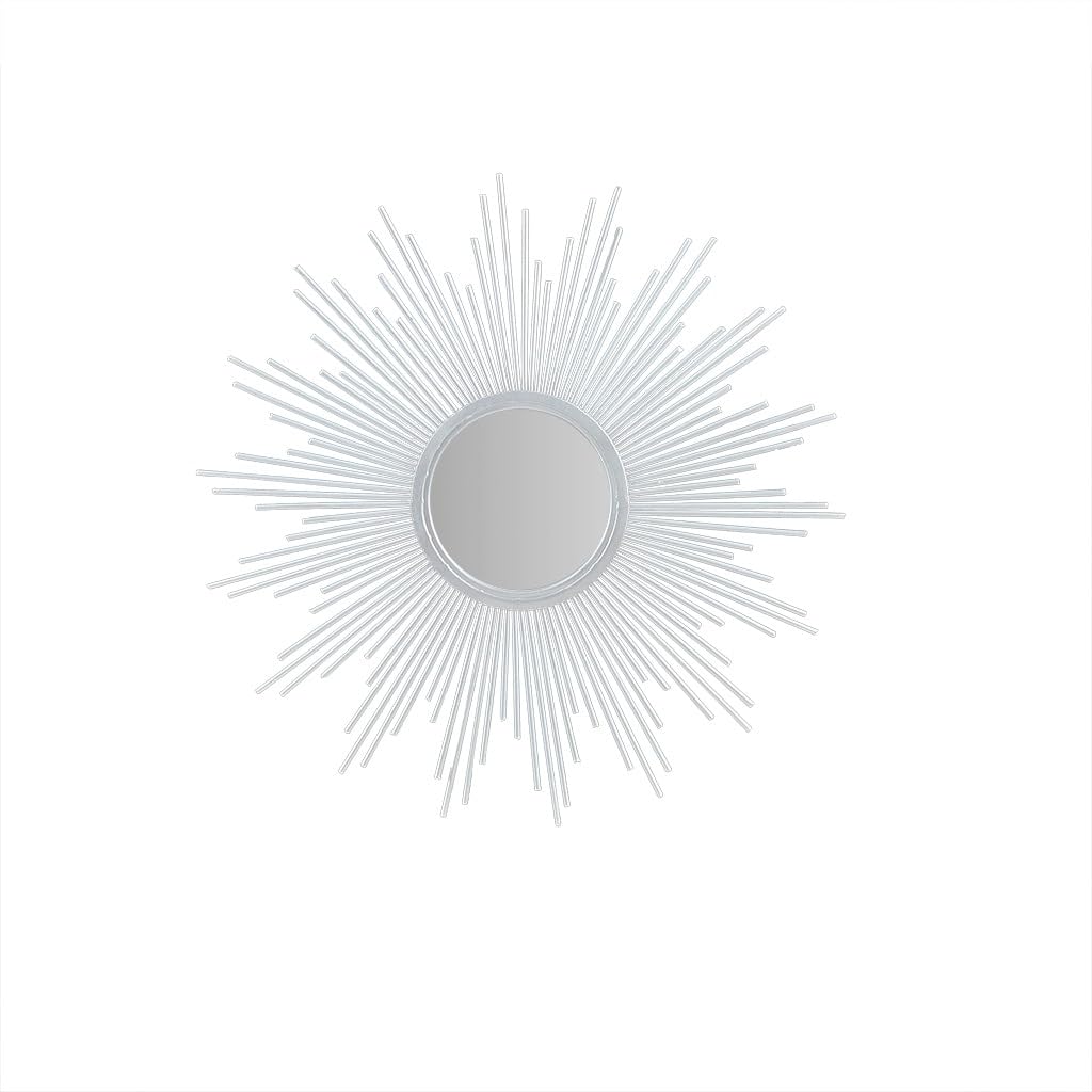 Sunburst Wall Mirror 29.5" d Silver