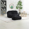 Comfort Lounger Footstool High Back Chair Fur Lazy Sofa Bean Bag Couch