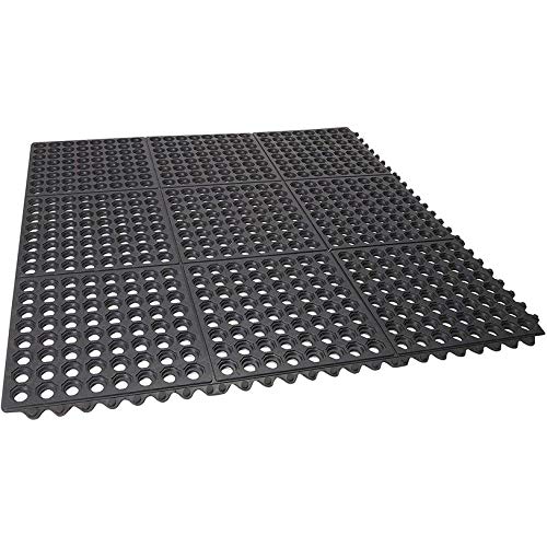 Interlocking Commercial Anti Fatigue Rubber Floor Mat 4 Pack 36 in.