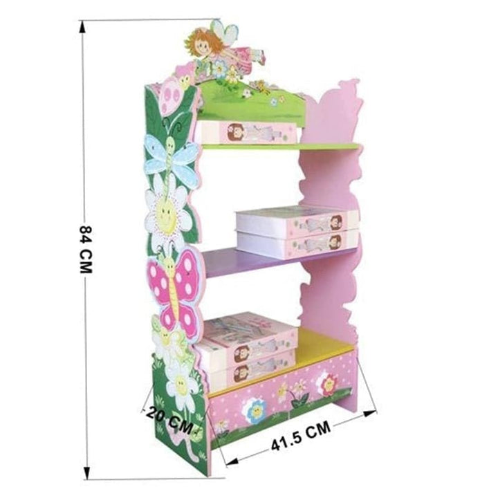 Kids The Fairy Girls Hand Painted 3 Tier Flower Bookcase with