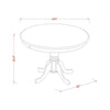 East West Furniture 3 Piece Kitchen Table Set- a Round Dining Table and 2 Linen Fabric Upholstered Chairs, (Finish Options)