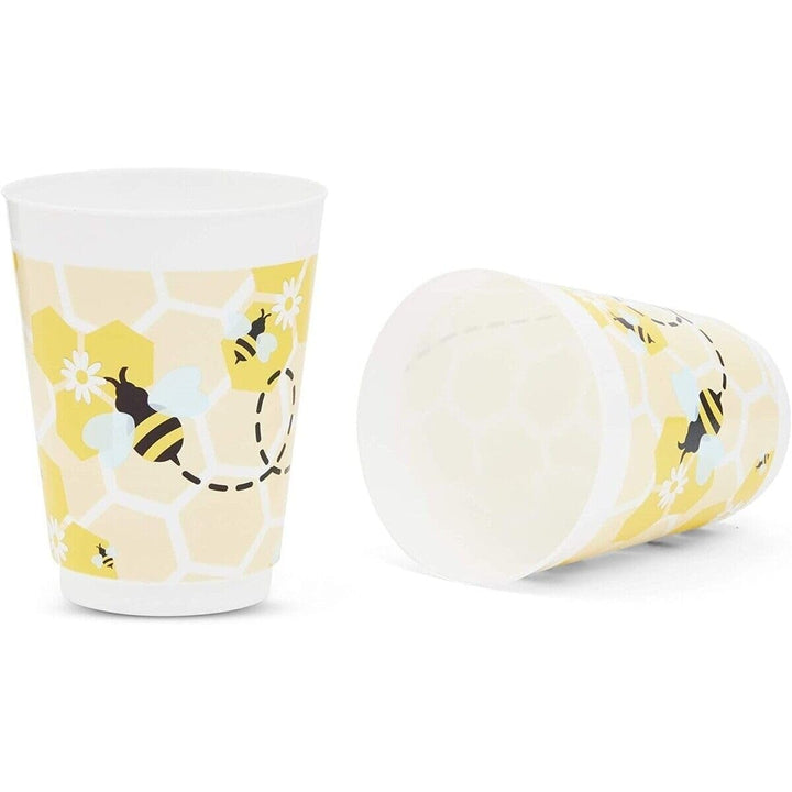 16-Pack Reusable Plastic Bumble Bee Baby Shower Party Cups Multi