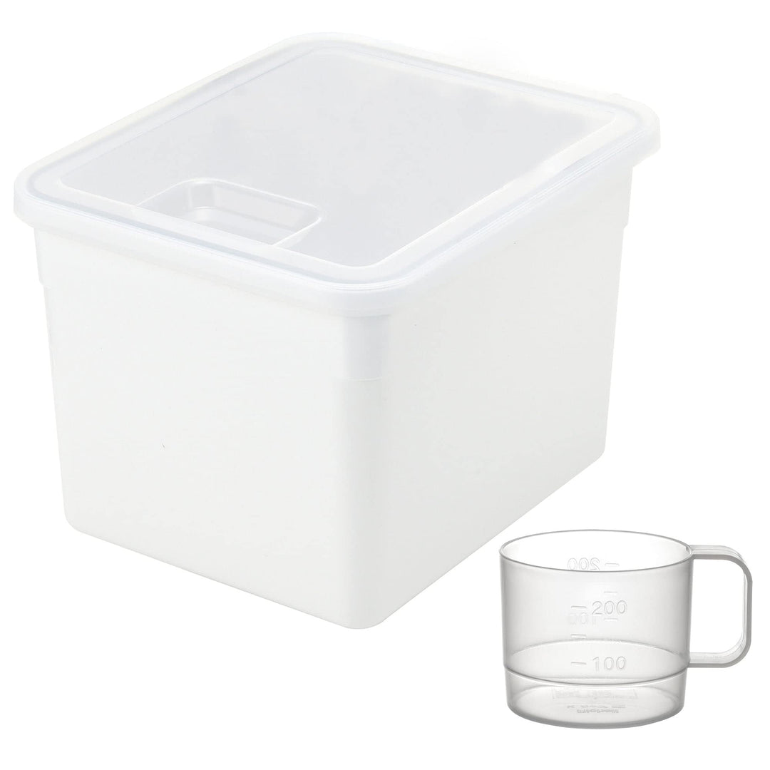 Pet Stuff Container Medium Lid With Hinge For Food Or Toy Storage Measuring Cup White Plastic