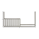 54" Wide Modern Wood Toddler Rail Gray