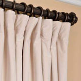 Exclusive Fabrics Signature Extra Wide Ivory Velvet Blackout Curtain (1 Panel) - Luxurious Blackout Drapery for Elegant Dcor