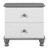 Wooden Nightstand with Two Drawers for Table Bedroom Grey Wood