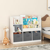 Kids Multifunctional Bookcase Toy Storage Organizer W/ 3 Collapsible