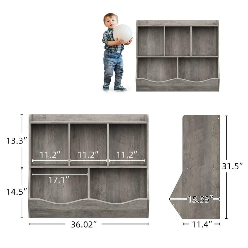 Toy Storage Cabinet Grey Modern Contemporary Wood