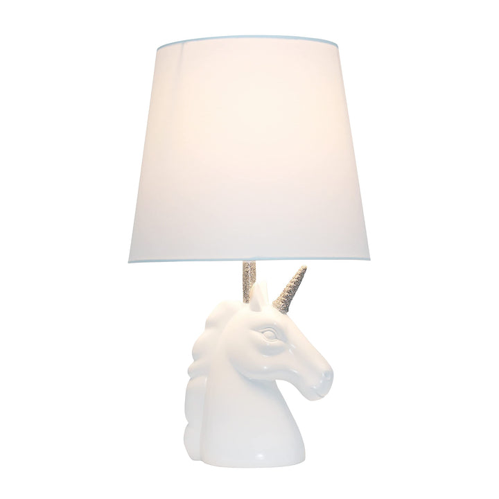 Simple Designs LT1078-BLU-LB 15.5" Sparking Glitter Unicorn Table Lamp