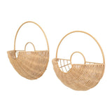 Boho Basket Farmhouse Rattan Wall Art Set 16.5" h X 16.5" w 5.5" d