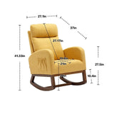 Mid-Century Nursery Rocking Arm Chair with Side Pocket Living Room