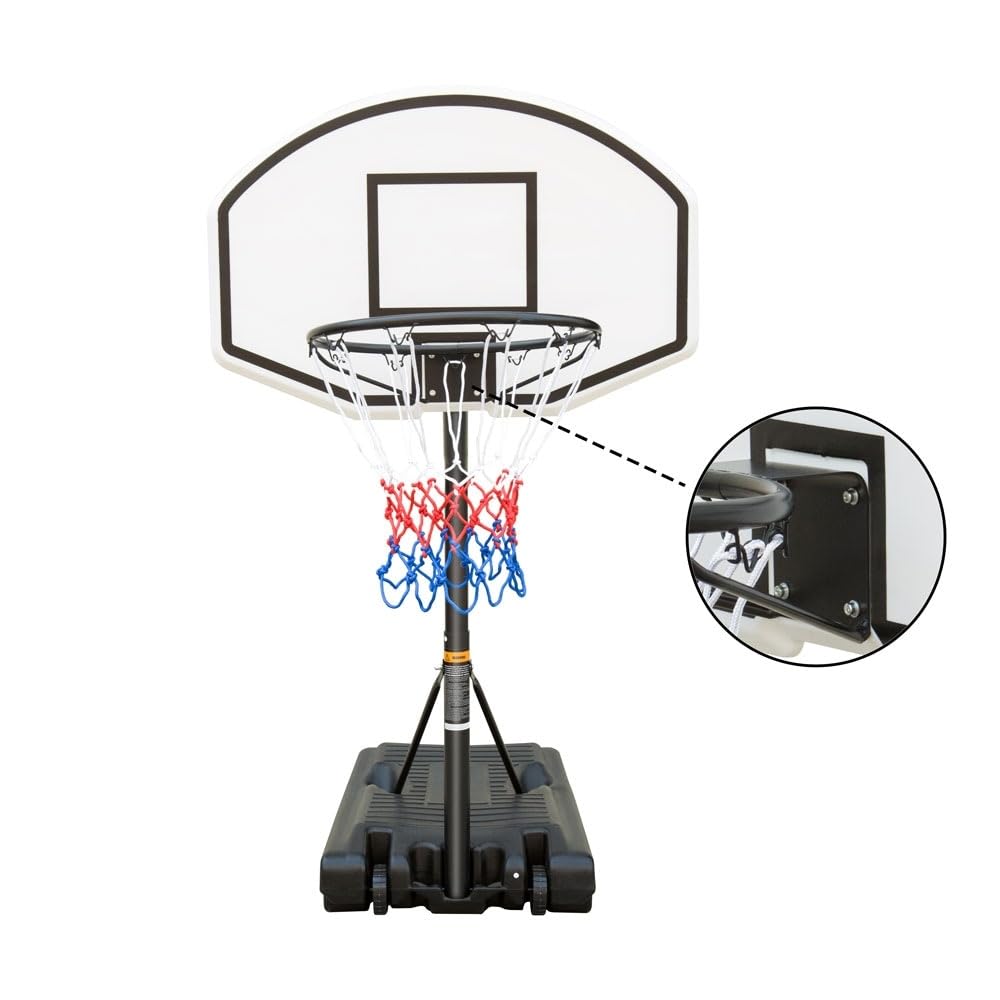 Portable Basketball Hoop 3.1ft to 4.7ft Height-Adjustable System