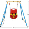 by Toddler Indoor Or Outdoor Metal Swing Set with Safety Belt for