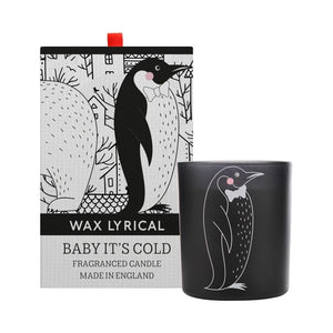 Baby Its Cold Its Candle Up to 50 Hours-Burn Time Black White Modern Contemporary Glass