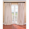 Exclusive Fabrics Signature Extra Wide Ivory Velvet Blackout Curtain (1 Panel) - Luxurious Blackout Drapery for Elegant Dcor