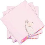 3-Pack Pink Plastic Tablecloth for Llama Birthday Rectangle