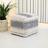 SIMPLIHOME Grady Square Pouf Footstool Upholstered