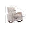 High Back Rocking Chair Armchair Nursery Fabric Padded Seat Beige