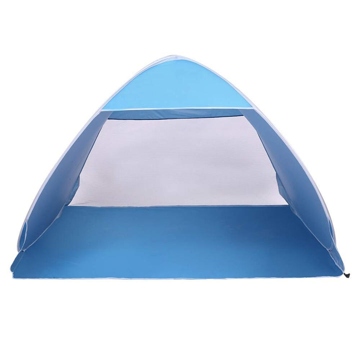 2-3 Person Beach Tent Pop Up Sun Shelter Blue Nylon Includes Carry Bag